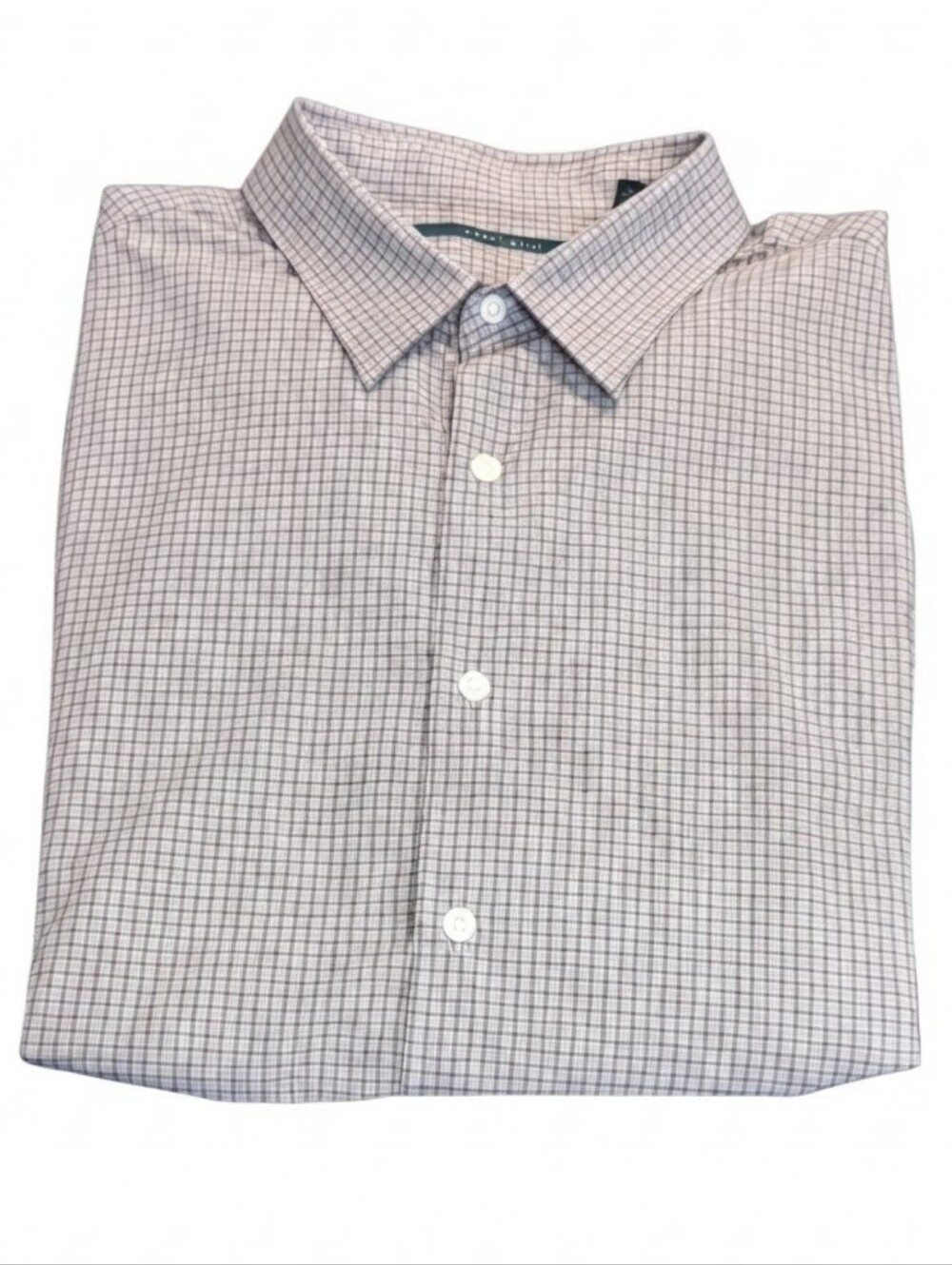 Perry Ellis Checkered Mens Shirt Button Down Long Sleeve Cotton Size XXL Purple
